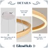 Ring Chandelier LED Wood Grain Round Chandeliers Modern Farmhouse Pendant