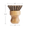 Palm Pot Brush- Bamboo Round 3 Packs Mini Dish Brush