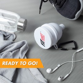 Fitshot Protein Powder Funnel– Supplement Funnel with Keychain 4pack, Water Bottle Funnels, BPA Free, 2 in 1,Portable 120ml with Pillbox,Pre Workout Protein Powder Container to go