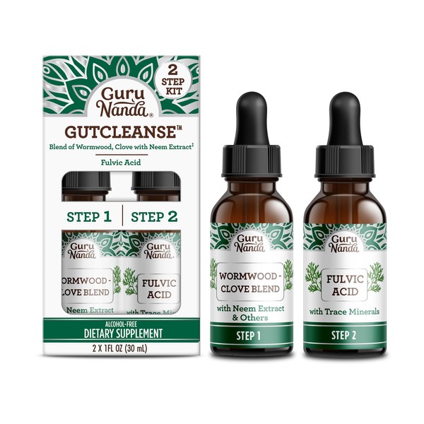 GuruNanda Gutcleanse 2-Step Kit - Dietary Supplement to Help with