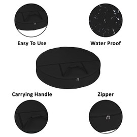 Covers & All Christmas Wreath Storage Bag 12 Oz with Carrying Handle & Dual Zipper - 100% Water Resistant Durable Material Storage Bag - Holiday Xmas Tear Resistant Bag (30" Dia x 7" H, Black)