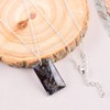 Natural Astrophyllite Bar Crystals Pendant Necklace, Rectangle Cabochon Gemstone, Energy