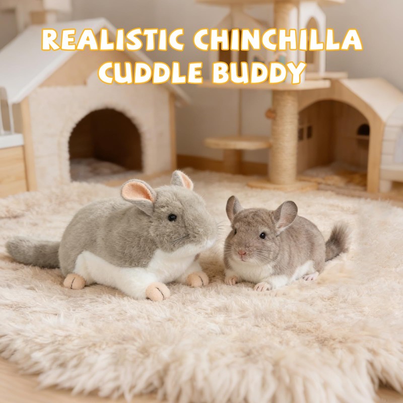 YUEPET Soft Chinchilla Cuddler Plush Toy, Guinea Pig Plush Toy