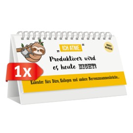 PRIMUS PRINT Desk Calendar, Landscape 210 x 100 cm, Yearly Neutral with Inspirational Sayings, 12 Sheets, High-Quality 250 g/400 g Paper Quality, Sturdy Wire-O Binding, Perfect for Home and Office,