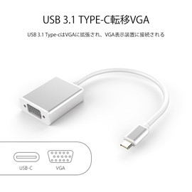 USB-C to VGA Adapter, USB 3.1 Type C (Thunderbolt 3 Compatible) Display Adapter 1080P HD cVGA Converter Adapter for MacBook Pro, MacBook, Dell XPS 13/15, S 8/S 8+ and More