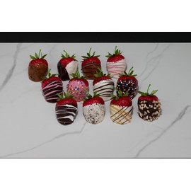 Deluxe Set of Fake Chocolate Dipped Strawberries (set of 12)