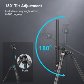 SmallRig CT200 72.8"/200cm Horizontal Overhead Tripod for Camera with Smartphone Holder & Carrying Bag, 33lb Max Load Aluminum Horizontal Camera Tripod for Overhead Shots