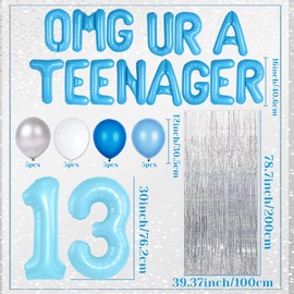 LaVenty Teal Blue 13 Year Old Girl Birthday Decorations Teenager Birthday Decorations Omg Your A Teenager Decorations Happy 13th Birthday Decorations Girl Teen