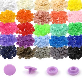 TOAOB T5 Plastic Press Studs Sewing Free 12 mm 500 Set Colourful Buttons 25 Colours for DIY Crafts Scrapbook