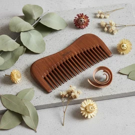 Resèt 100% Natural Handmade Sandalwood Comb | Soft Wide Tooth Wooden Comb for Wet and Dry Hair | Eco-Friendly Anti-Static for Massage | Wooden Hair Detangler for Men and Women