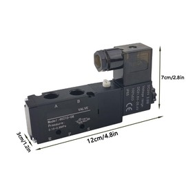 2 Position Pneumatic Directional Valve with 5 Way Thread Aluminium Alloy Electric Pneumatic Solenoid Valve (4V210-08 AC220V) DN8(1/4)