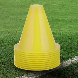 Wosume Soccer Training Cone,Football Barriers Plastic Marker Holder Accessory for Training, Football, Kids, Sports 10pcs (Yellow)