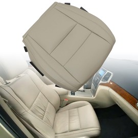 SecosAutoparts Front Driver Side Bottom Non-Perforated Leather Replacement Seat Cover Tan Compatible with Jeep Grand Cherokee 2011 2012 2013 2014 2015 2016
