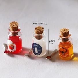 Dollhouse Miniature Jam/Honey, Mini Food Jars for Dollhouse Kitchen & Dining, Realistic Miniature Food Decor, Not Edible (Milk Sauce)