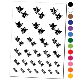 Duck Tracks Footprints Temporary Tattoo Water Resistant Fake Body Art Set Collection - Black (One Sheet)