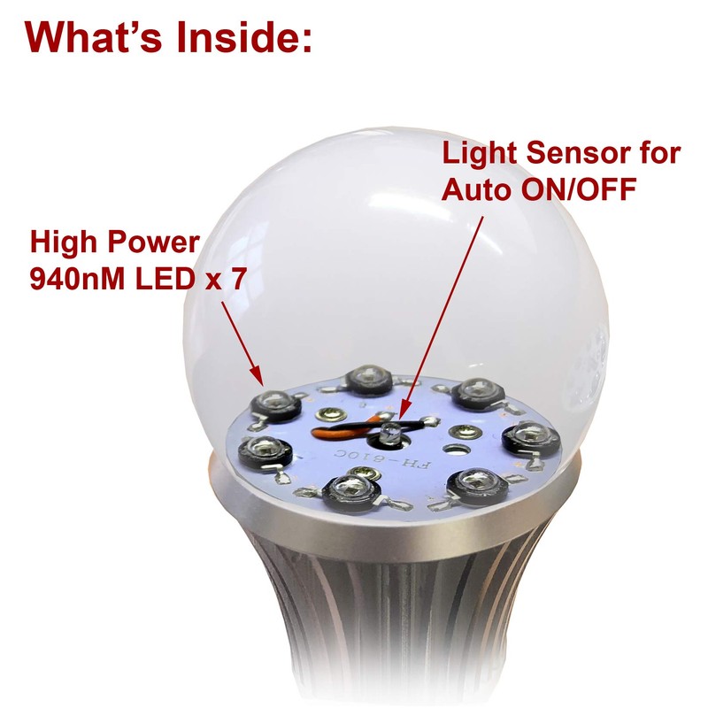 SCS Enterprises Total Invisible Super Wide 940nM IR Light Bulb