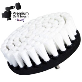 Kornely Premium Drill Brush, Extra Soft, White 13cm. Professional Power Scrubber. Doesn't Scratch Surfaces. Suitable for Carpet, Leather, Upholstery, Furniture, car Interior, Glass Cleaning