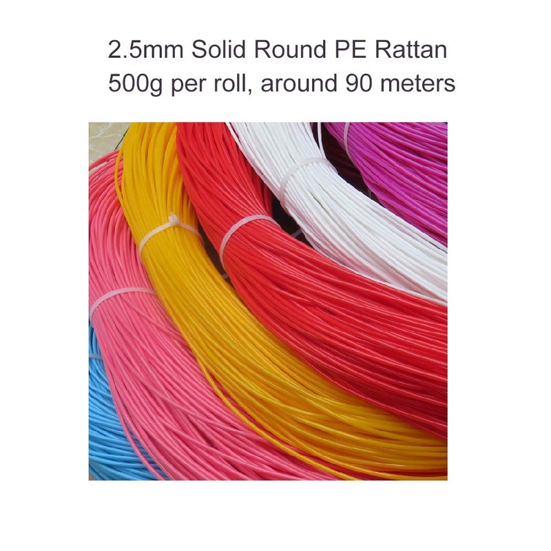 Round Plastic Rattan 2.5mm Plastic Wicker Round Faux Rattan for