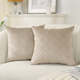 Ystyle Set of 2 Velvet Cushion Covers, 40 x 40 cm, Cushion Covers, Sofa Cushion, Decorative Cushion Cover, Couch Cushion, Ultra Soft and Breathable, for Sofa, Bedroom, Living Room, Balcony, Camel