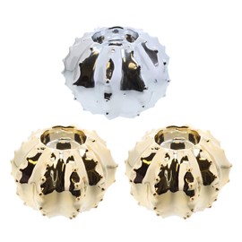 Beautiful Home Accent Round Cactus Tea Light Holder - Set of 3-2 Gold 1 Silver