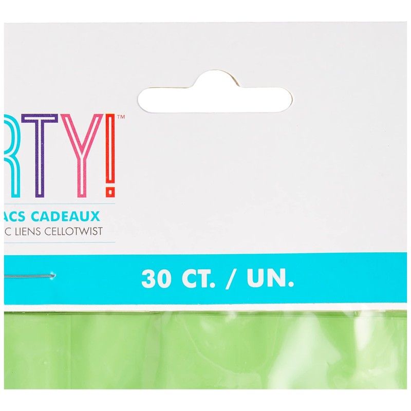 Lime Green Large Cellophane Bags (27cm x 12cm) 30 Count