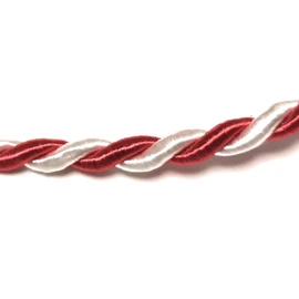 s.dekoda Cord 10 m x 6 mm Two-Tone Red / White Twist Cord Decorative Ribbon Cord