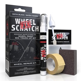 Wheel Scratch Fix® Matte Black Touch Up Paint for Cars - DIY Alloy Wheel Repair Kit, Curb Rash Remover with Fast-Drying Pen - Long-Lasting OEM Finish Car Rim Paint for Scuffs and Chips at Home (Satin/Matte Black)