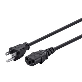 Monoprice 1ft 16AWG Power Cord Cable w/ 3 Conductor PC Power Connector Socket (C13/5-15P) - Black