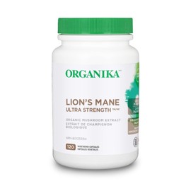 Organika Lion's Mane - Ultra Strength Organic Mushroom Extract - 2800mg - Nootrophic, Natural Support for Memory, Mood, Neuroprotection and Cognition - 120vcaps, 120 Day Supply