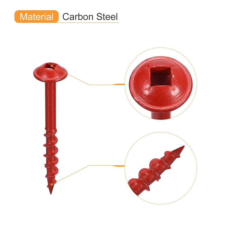 sourcing map #8x1-1/2" Pocket Hole Screws, 100pcs Square Drive Self