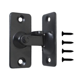 Flip Door Sliding Latch, ULIFESTAR Heavy Duty 90 Degree Stainless Steel Mini Latch, Safety Sliding Barn Door Lock, Latch Lock Bolt Lock, Right Angle Curved Door, Prevent Corrosions (Black)
