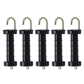YORKING 5 x Heavy Duty Door Handle Electric Fence Arch Hook Gate Handle + Spring Inside Insulator