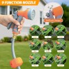 Retractable Garden Hose Reel 1/2" x 130Ft 9 Function Sprayer