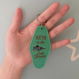 Keys To The Lake House Keychain Green Plastic Motel Lake House Key Ring Funny Lake House Key Chain Lake House