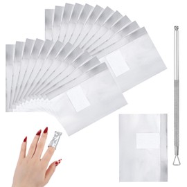 200Pcs Nail Foil Wraps,Gel Nail Polish Remover Pads with Cuticle Scraper Nail Polish Remover with Pre-attached Lint Free Pad