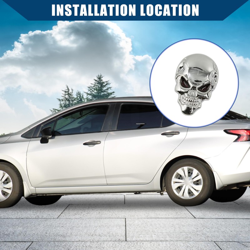 Hihaha Car 3D Sticker/Outer for Car Motorcycle/Durable/Silver Tone 1 Pcs