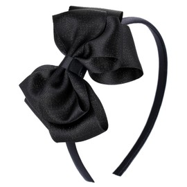 Zolyco Glitter Bows Headbands for Women Fashion Bowknot Headband Big Bow Sparkle Ribbon Hair Hoop Headband for Toddlers Girls Kids Party Decoration Cosplay Costume Headwear Makeup Handmade Hair Band