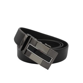 Paani Matte Black Belt, Business, Casual Belt, Men's, Genuine Leather, Curved Surface, Buckle, matte black