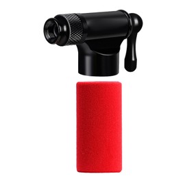 CO2 Bike Tire Inflator Quick Inflation Portable Bike CO2 Pump Tool Kit with Sponge Cover for Mountain Road Bikes Black Without Gas Cylinder