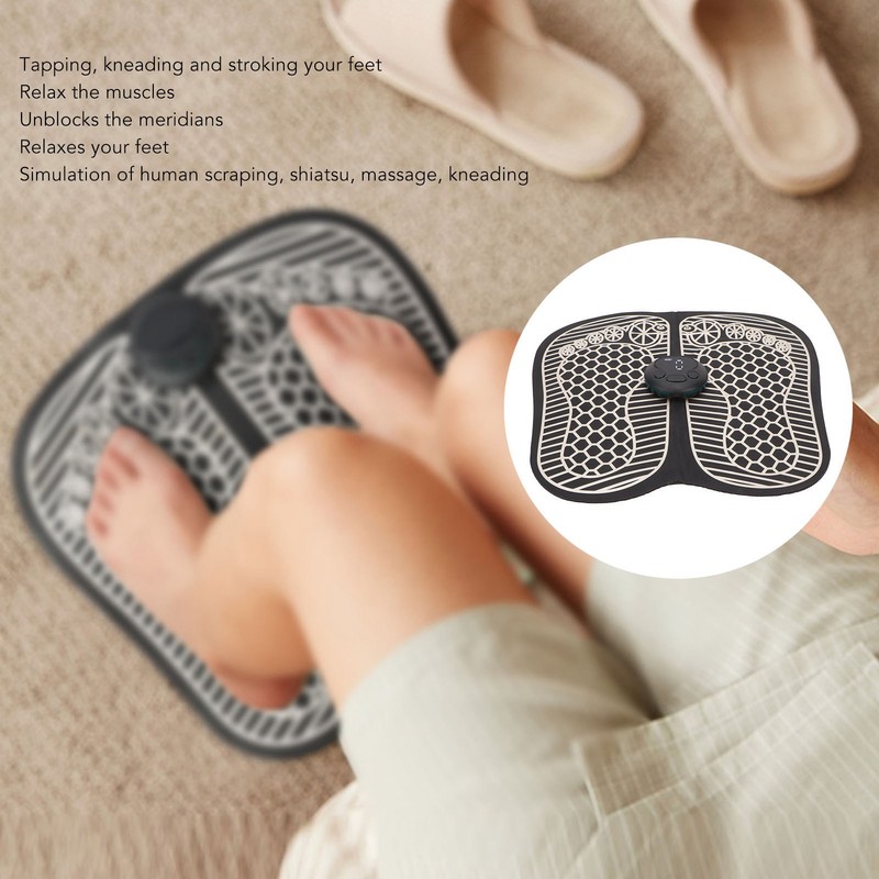 Electric Foot Massage Pad Heating Micro Current Folding Portable USB