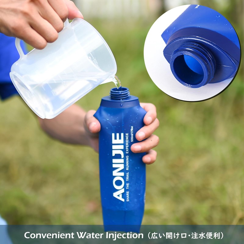 TRIWONDER Soft Flask TPU Foldable Running Water Bottles BPA-Free Collapsible
