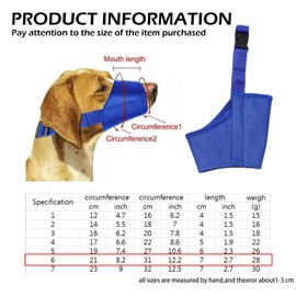 Parts Express Dog Muzzle, Soft Anti-Biting Barking Chewing Muzzle, Breathable Waterproof Adjustable Muzzle for Small Medium,Large Dogs,Blue (XL)