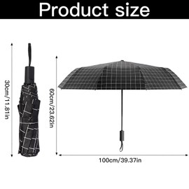iwobi Umbrella Storm Proof, Pocket Umbrella, Lightweight, Compact, Stormproof, Umbrellas, Small Pocket Umbrella for Travel and Outdoor Use (Black Plaid), black
