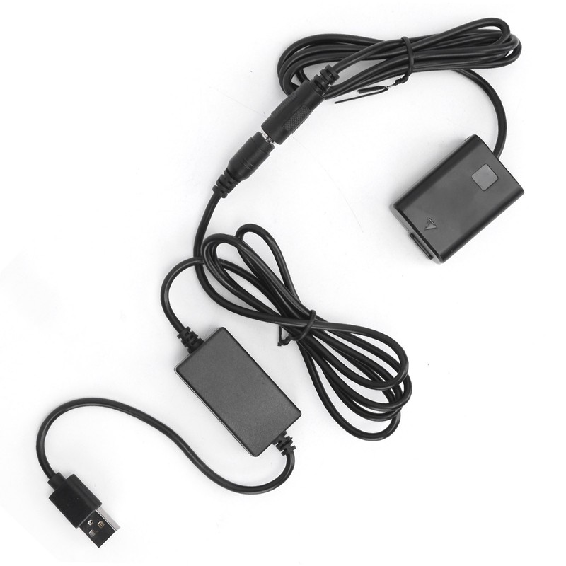 NPFW50 Dummy Battery DC Coupler Power Adapter with USB Drive