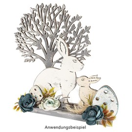 Ideen mit Herz 3-D Landscape for Plugging, Rabbits, Pedestal & Various Wooden Elements, 7 Pieces