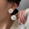 TseenYi Round Pearl Studs Earrings Big Pearl Earrings