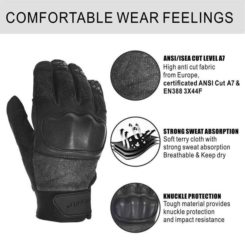 Intra-FIT Needle Puncture Resistant Gloves, Screen Touch Fingertips.