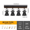 KEESFU 4-Light Track Lighting Kit,Black Semi Flush Mount Ceiling Light