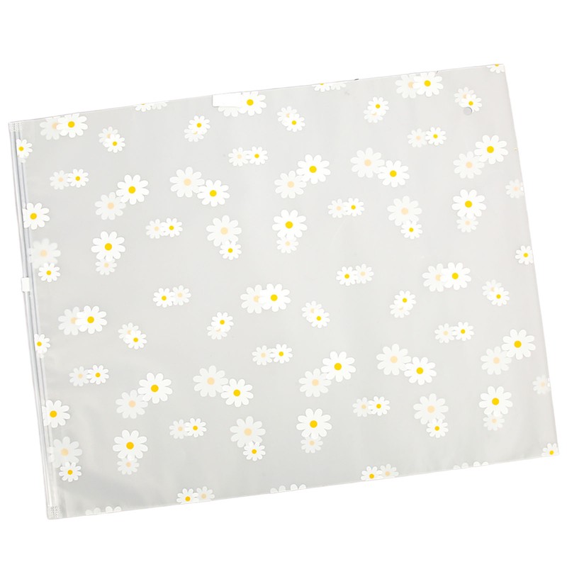 30PCS Frosted Slide Zip Plastic Bags Daisy Pattern Reusable Lightweight