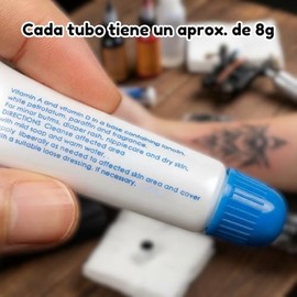 20 Crema Reparadora Vitamina A y D para Tatuajes y Microblading, Ungüento Hidratante Post-Tratamiento, Gel Protector para Cicatrización y Cuidado de l